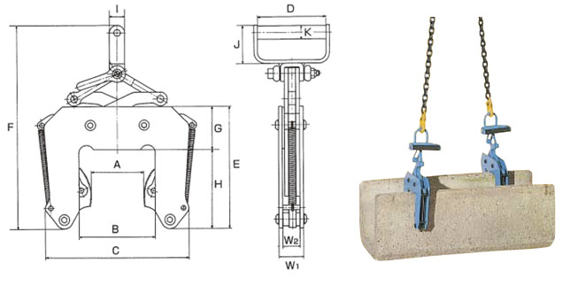 ECHL型鷹牌混凝土吊具尺寸 ECHL型鷹牌混凝土吊具尺寸